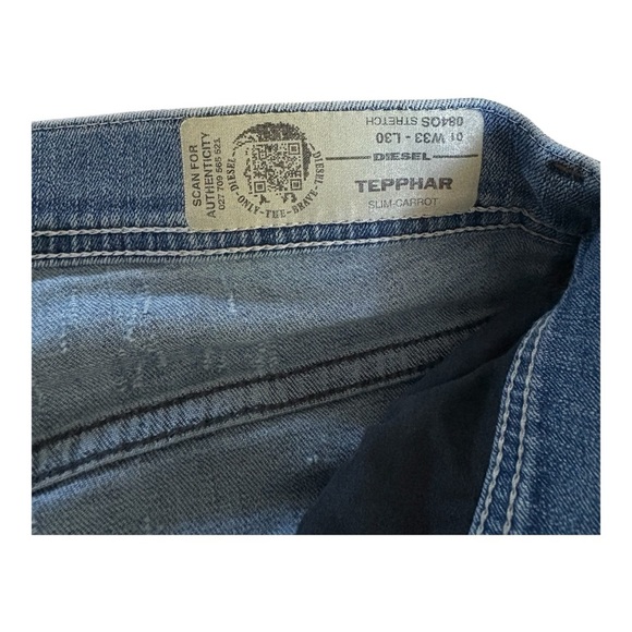 Diesel Men Tepphar Slim Carrot Damage 33 Luxury W33 L30 - Picture 2 of 3